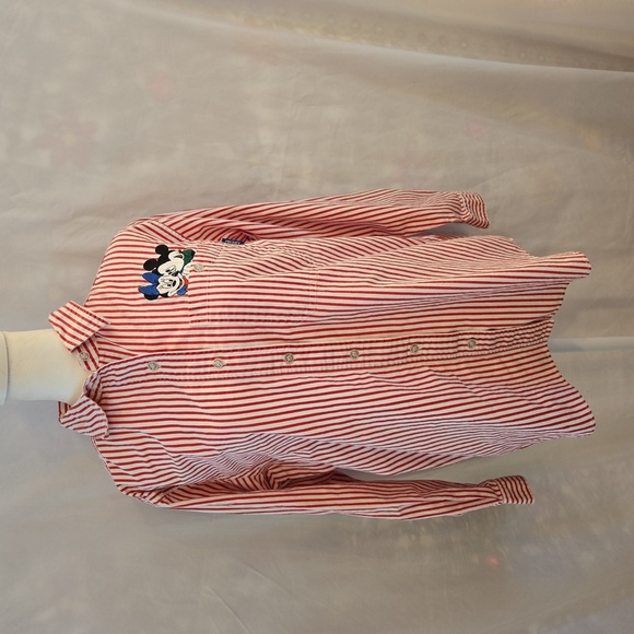 Mickey Unlimited × Jerry Leigh Embroidered Striped Button Down Womens Size Small - Picture 4 of 15